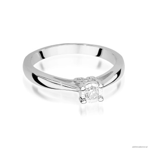 Pierścionek W475 Diament 0,08ct białe złoto