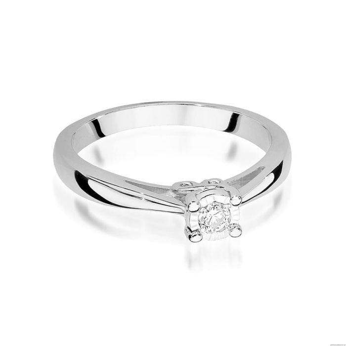 Pierścionek W475 Diament 0,08ct białe złoto