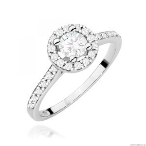 Pierścionek W477 Diament 0,30ct białe złoto