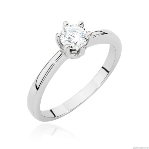 Pierścionek W482 Diament 0,40ct białe złoto