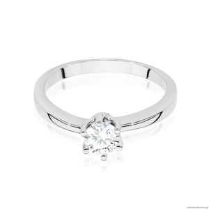 Pierścionek W482 Diament 0,40ct białe złoto