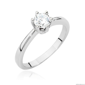 Pierścionek W482 Diament 0,50ct białe złoto