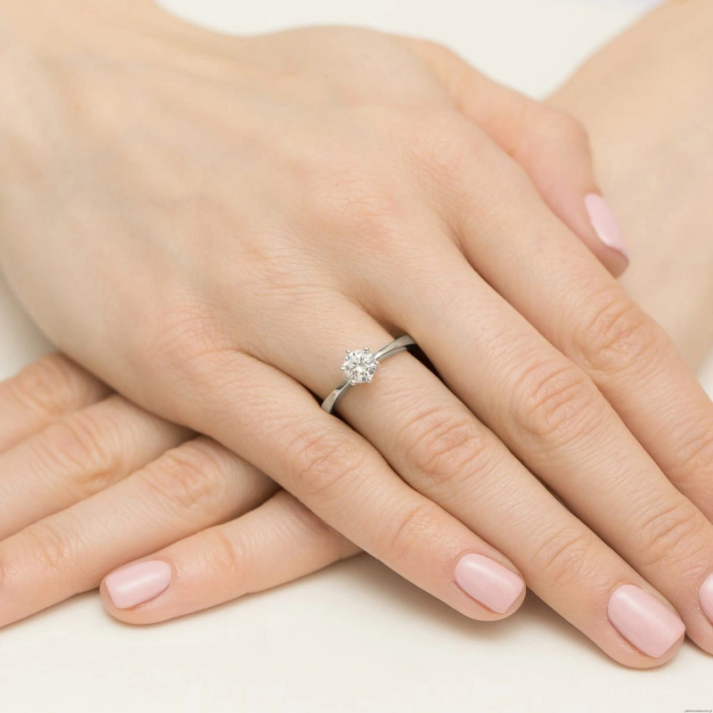 Pierścionek W482 Diament 0,50ct białe złoto