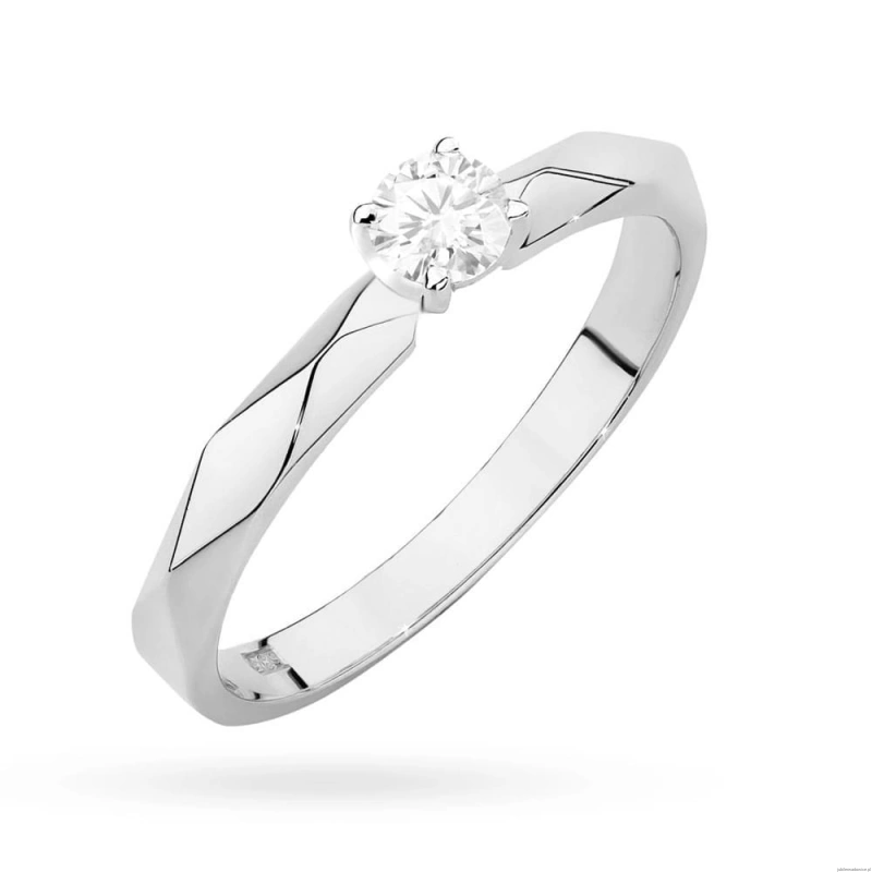 Pierścionek W484 Diament 0,10ct białe złoto
