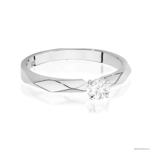 Pierścionek W484 Diament 0,10ct białe złoto