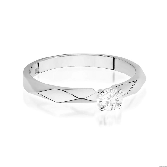Pierścionek W484 Diament 0,10ct białe złoto