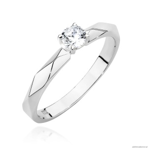 Pierścionek W484 Diament 0,15ct białe złoto