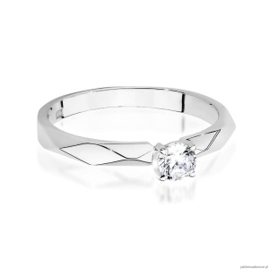 Pierścionek W484 Diament 0,15ct białe złoto