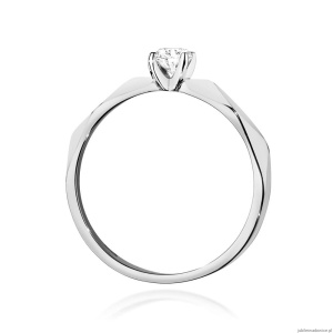 Pierścionek W484 Diament 0,15ct białe złoto