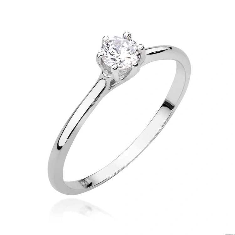 Pierścionek W499 Diament 0,20ct białe złoto
