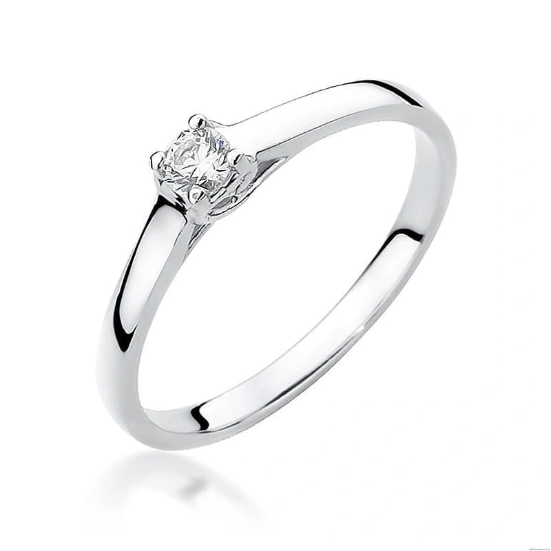 Pierścionek W506 Diament 0,12ct białe złoto