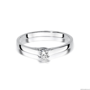 Pierścionek W506 Diament 0,12ct białe złoto
