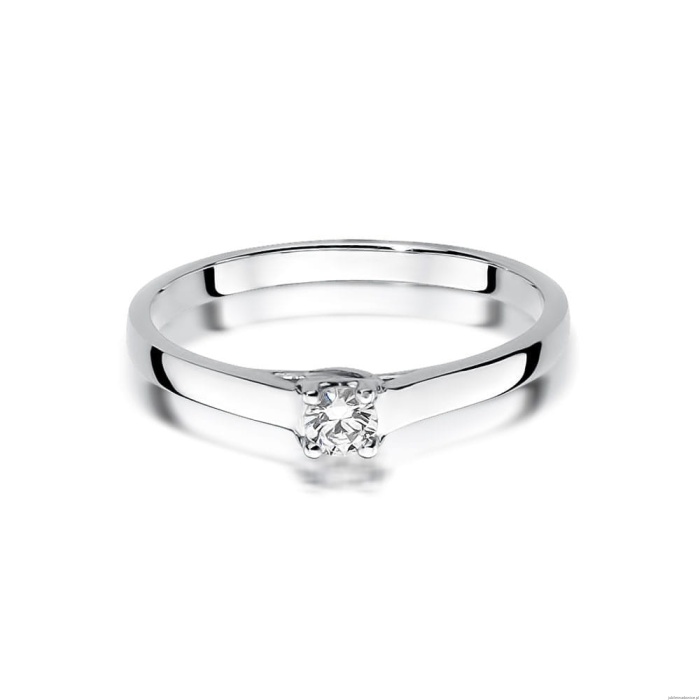 Pierścionek W506 Diament 0,12ct białe złoto