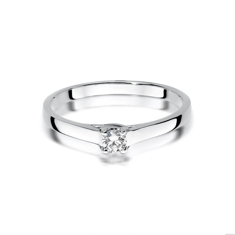 Pierścionek W506 Diament 0,12ct białe złoto