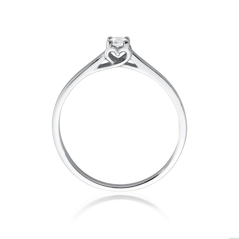 Pierścionek W506 Diament 0,12ct białe złoto