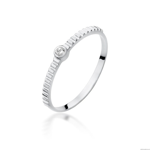 Pierścionek W512 Diament 0,04ct białe złoto