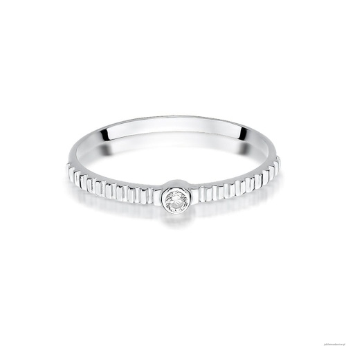 Pierścionek W512 Diament 0,04ct białe złoto