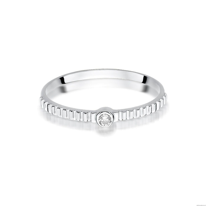 Pierścionek W512 Diament 0,04ct białe złoto