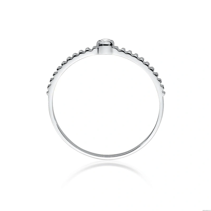 Pierścionek W512 Diament 0,04ct białe złoto