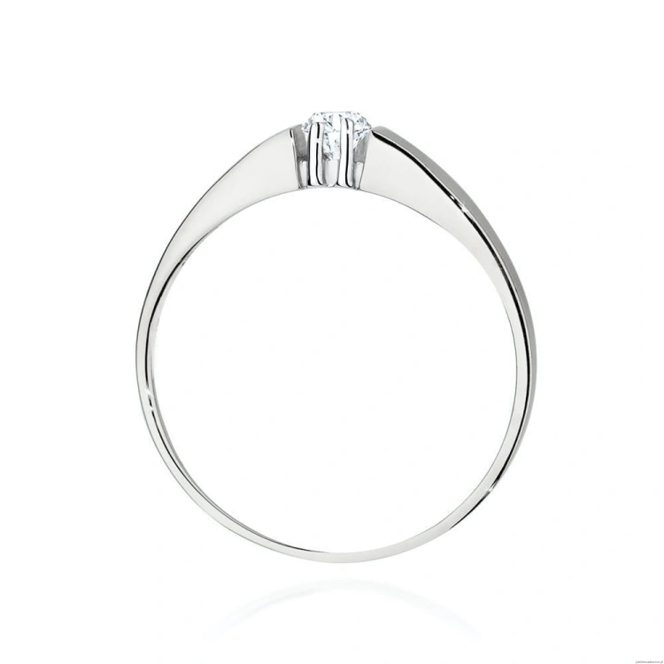 Pierścionek W524 Diament 0,08ct białe złoto