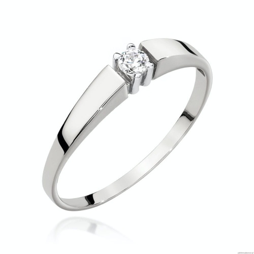 Pierścionek W524 Diament 0,10ct białe złoto