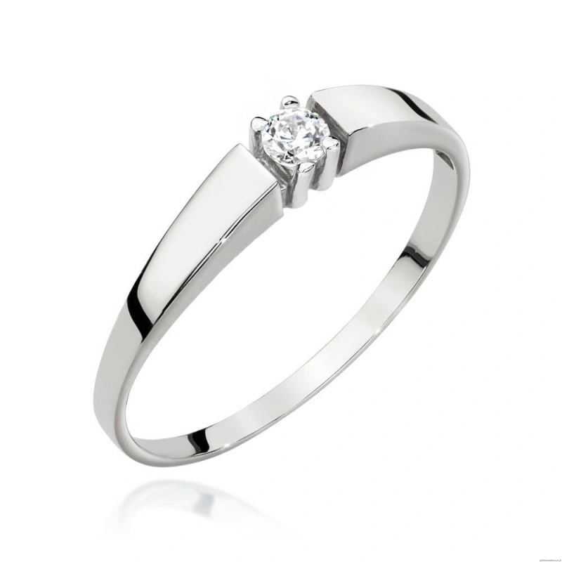 Pierścionek W524 Diament 0,10ct białe złoto