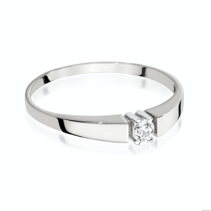 Pierścionek W524 Diament 0,10ct białe złoto