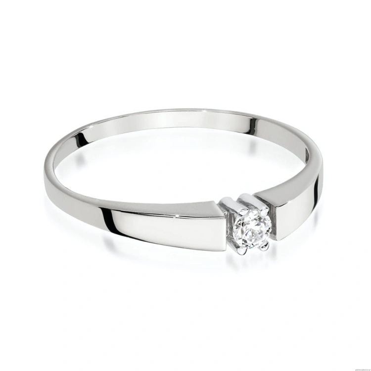 Pierścionek W524 Diament 0,10ct białe złoto