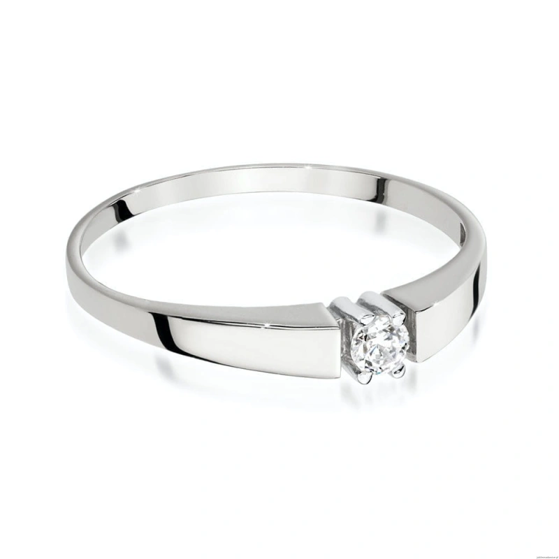 Pierścionek W524 Diament 0,10ct białe złoto