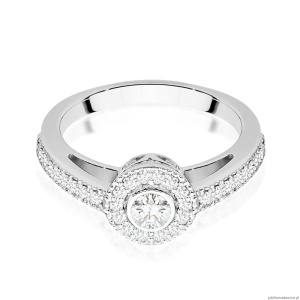 Pierścionek W530 Diament 0,15ct białe złoto