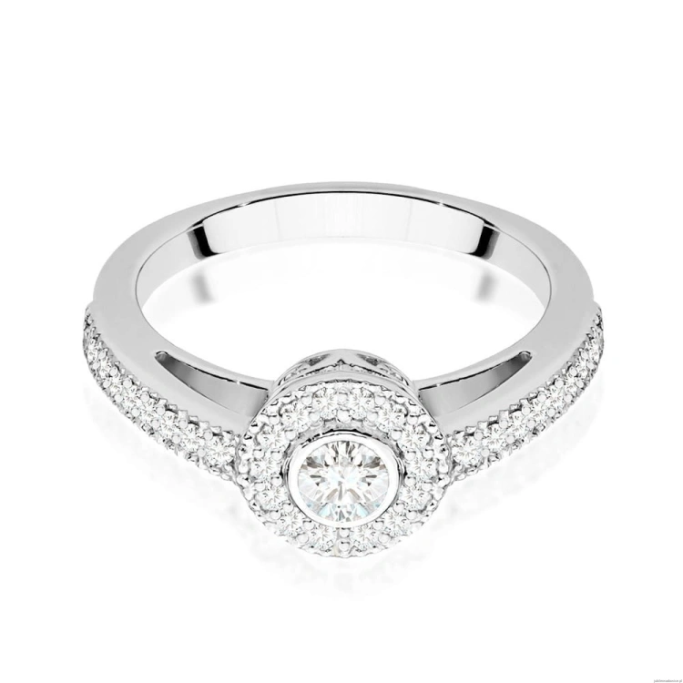 Pierścionek W530 Diament 0,15ct białe złoto