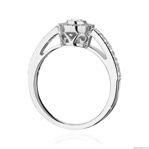 Pierścionek W530 Diament 0,15ct białe złoto