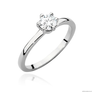 Pierścionek W535 Diament 0,50ct białe złoto