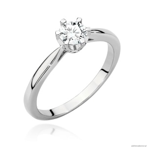 Pierścionek W539 Diament 0,40ct białe złoto