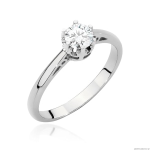 Pierścionek W542 Diament 0,40ct białe złoto