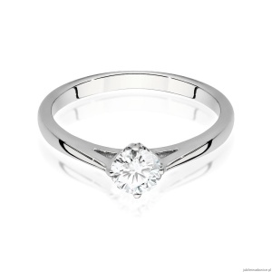 Pierścionek W543 Diament 0,40ct białe złoto