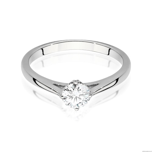 Pierścionek W543 Diament 0,40ct białe złoto