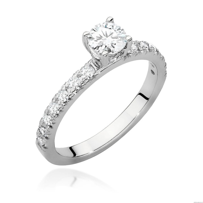 Pierścionek W546 Diament 0,40ct białe złoto