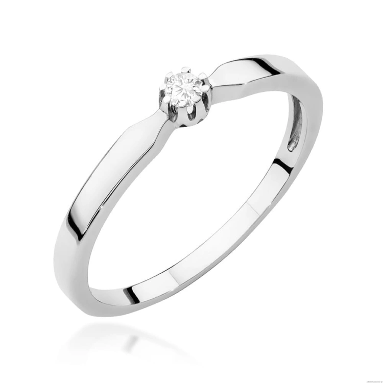 Pierścionek W561 Diament 0,04ct białe złoto
