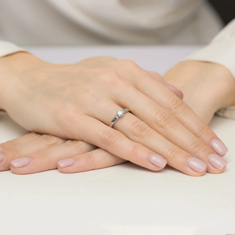 Pierścionek W562 Diament 0,25ct białe złoto