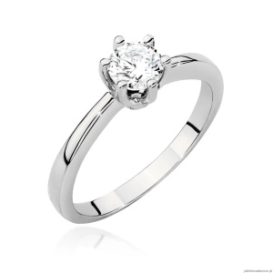 Pierścionek W563 Diament 0,50ct białe złoto