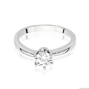 Pierścionek W563 Diament 0,50ct białe złoto