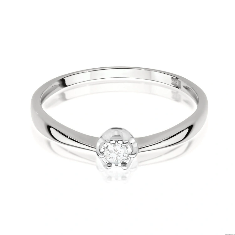 Pierścionek W567 Diament 0,06ct białe złoto