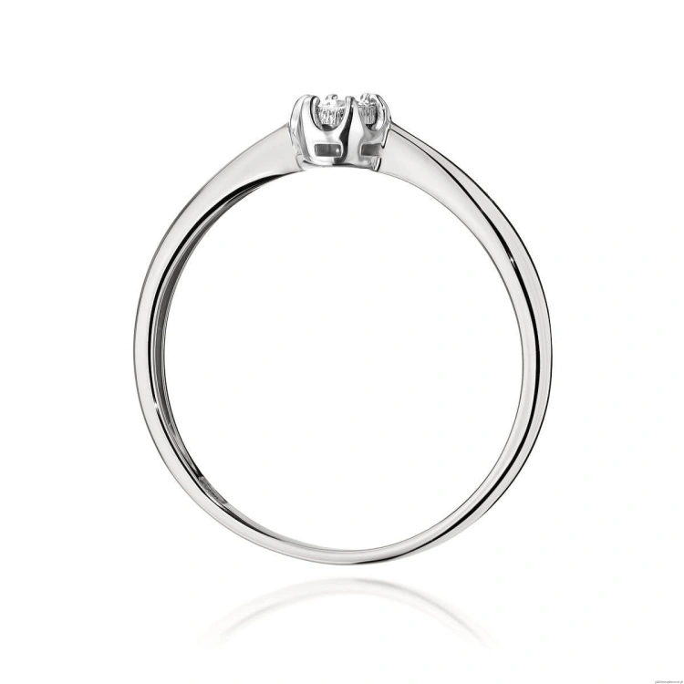 Pierścionek W567 Diament 0,06ct białe złoto