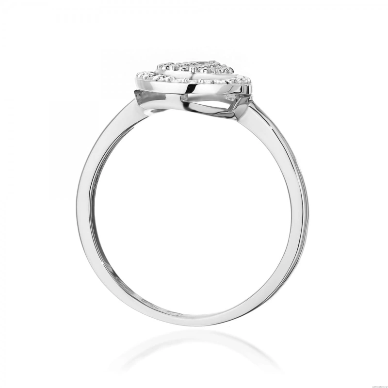 Pierścionek W571 z diamentami białe złoto