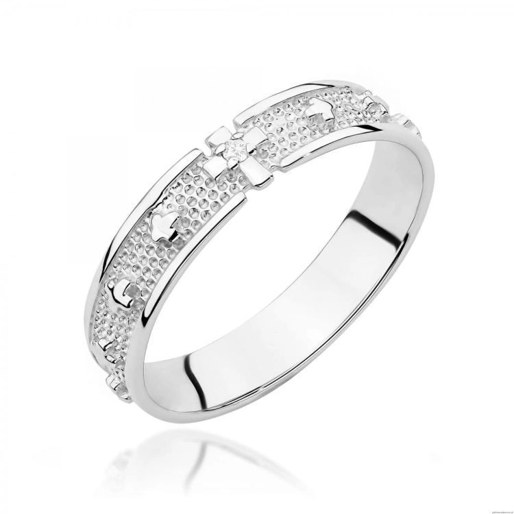 Pierścionek W580 Diament 0,0086ct białe złoto