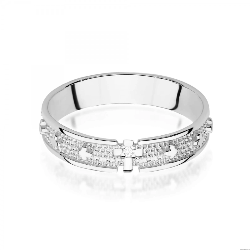 Pierścionek W580 Diament 0,0086ct białe złoto