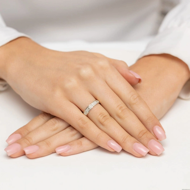 Pierścionek W580 Diament 0,0086ct białe złoto