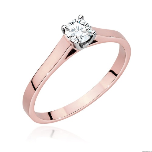 Pierścionek W526 Diament 0,40ct różowe złoto