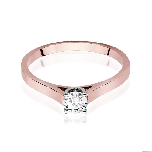 Pierścionek W526 Diament 0,40ct różowe złoto